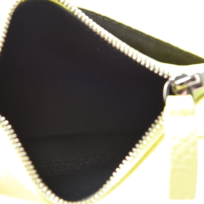 Balenciaga Calfskin Logo Everyday Long Coin Case Card Holder Acid Green 5 of 9