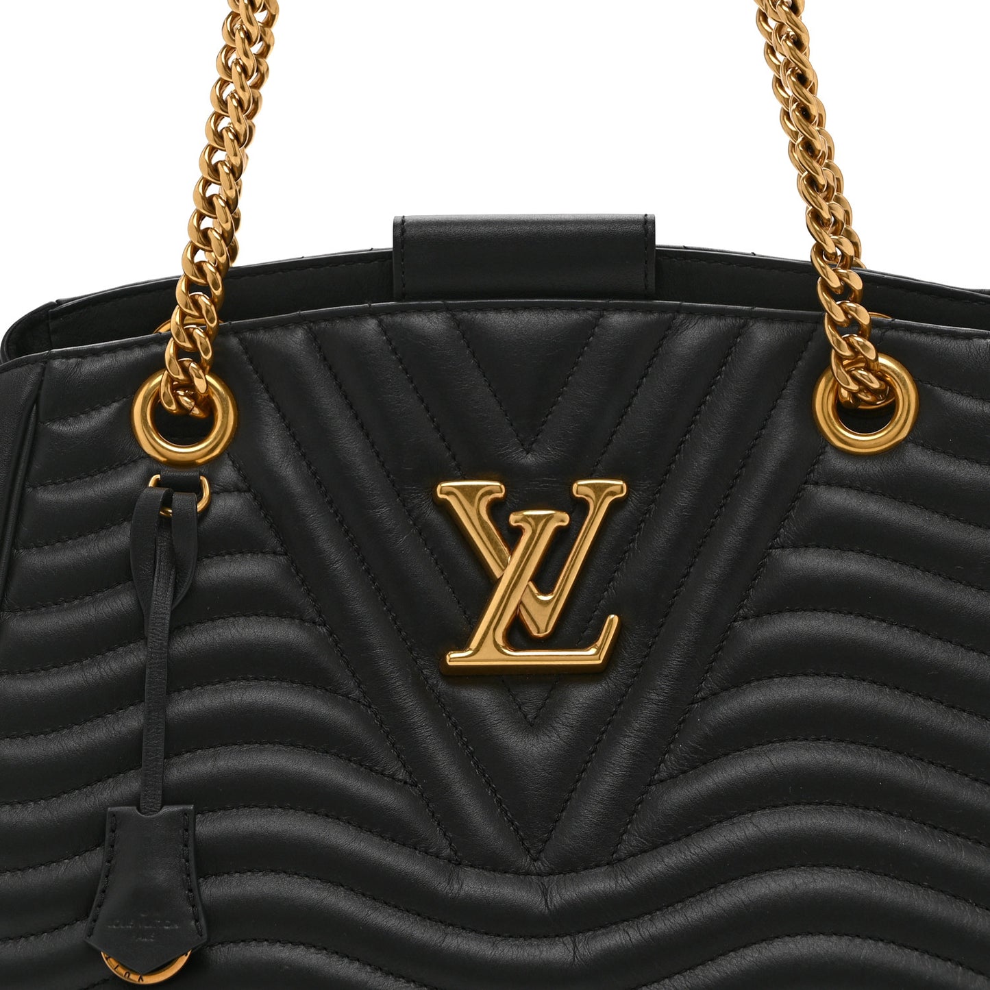 Calfskin New Wave Chain Tote Black