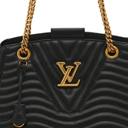 Louis Vuitton Calfskin New Wave Chain Tote Black 7 of 9