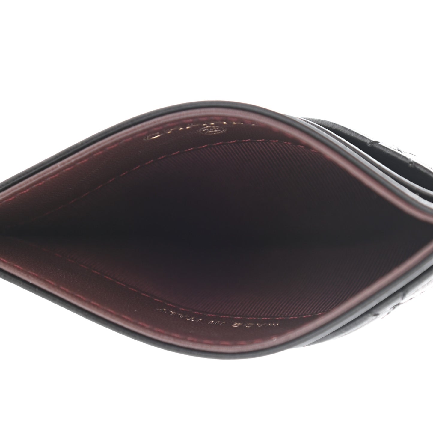 Lambskin Quilted Card Holder Black