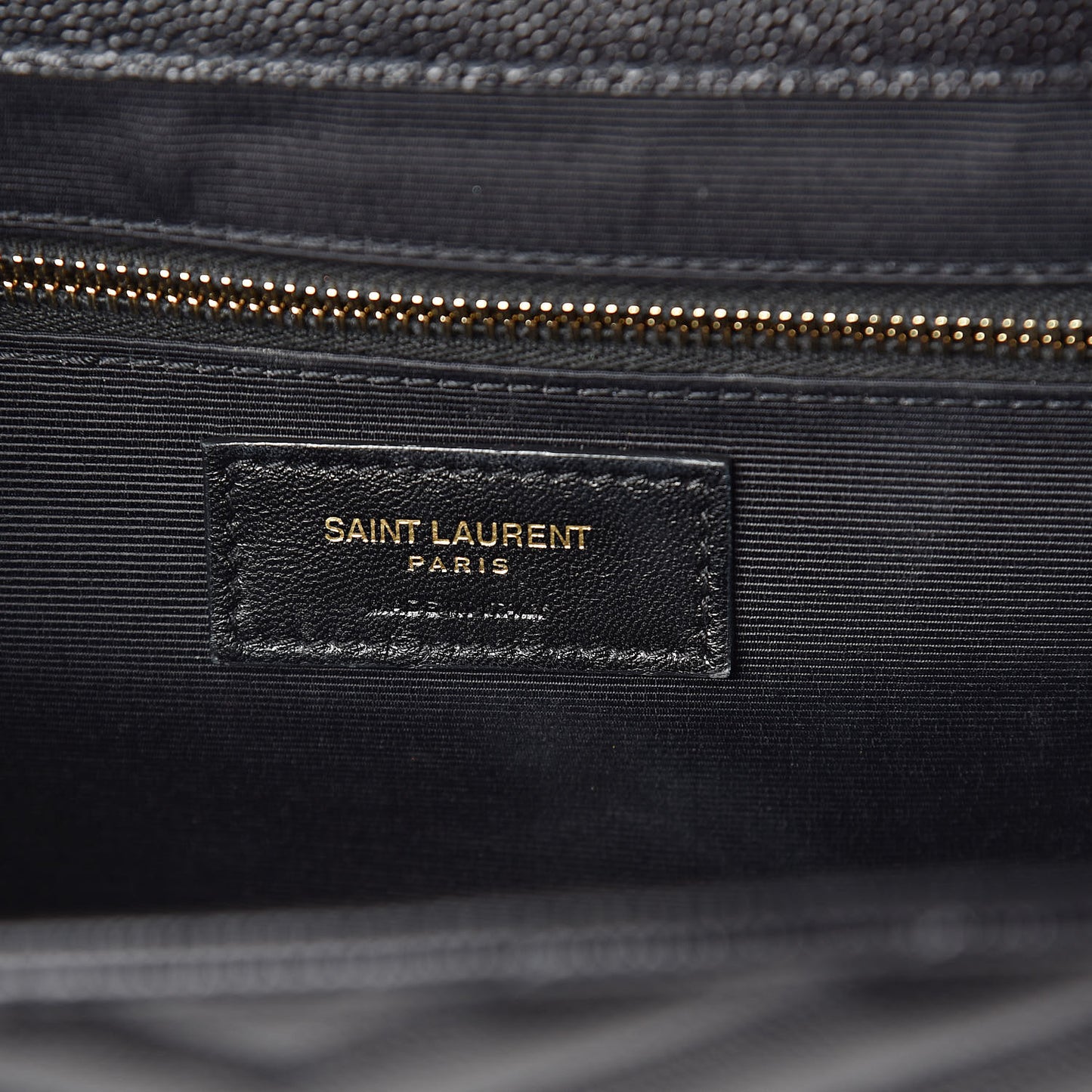 Grain De Poudre Matelasse Chevron Large Monogram Satchel Black