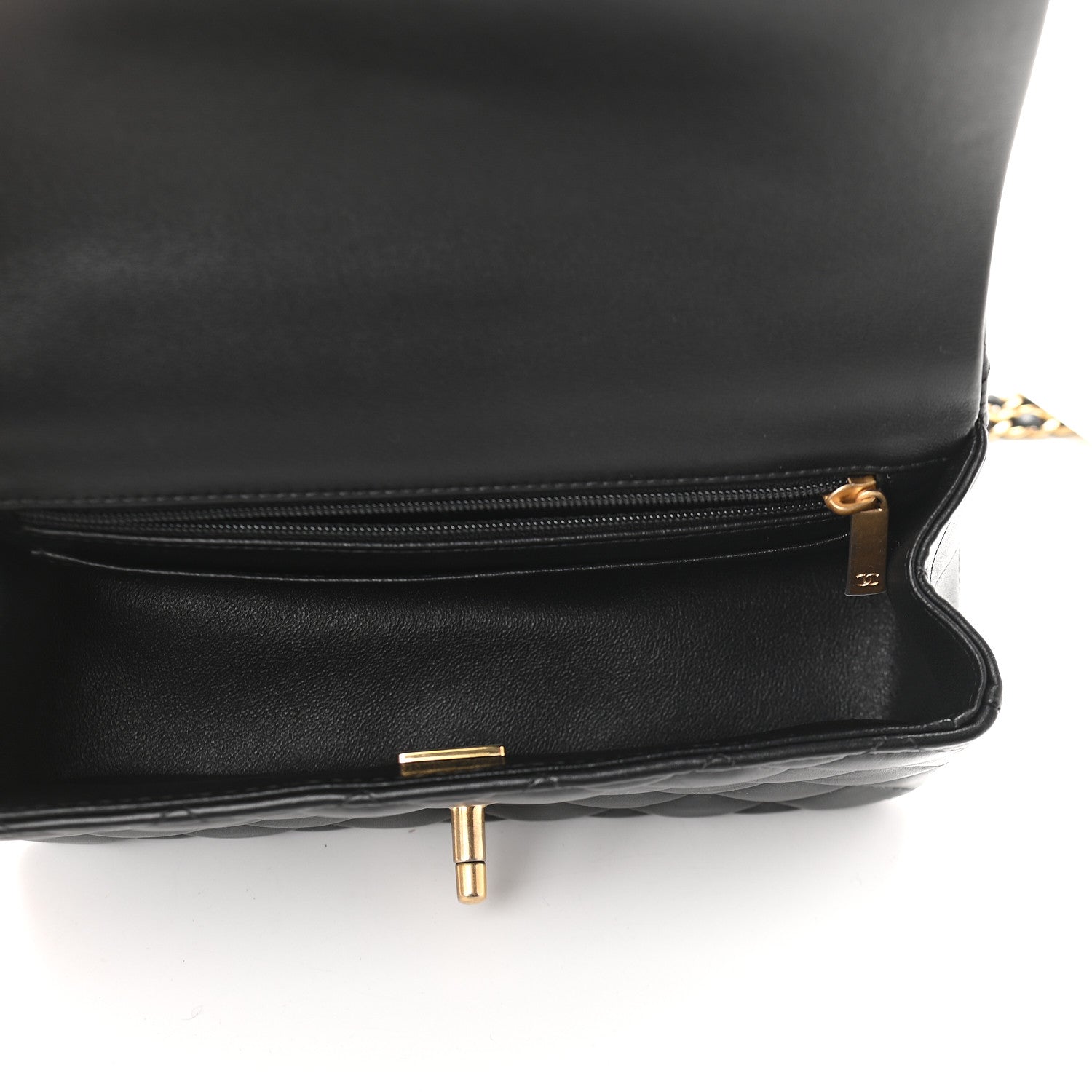 Chanel Lambskin Quilted Mini Top Handle Rectangular Flap Black 5 of 9