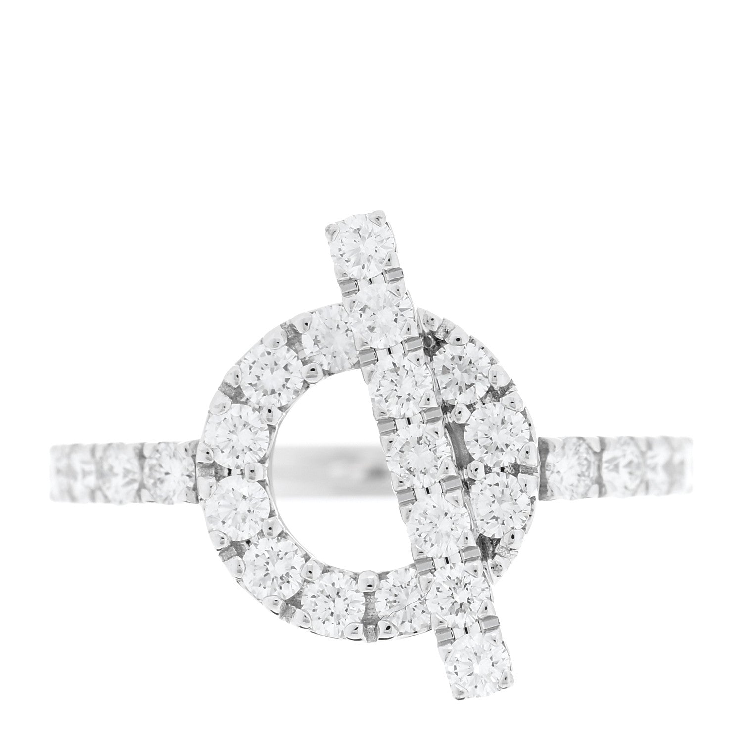 Hermes 18K White Gold Diamond Finesse Ring 50 5.25 1 of 6