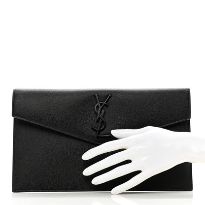 Saint Laurent Grain De Poudre Uptown Pouch Black 2 of 7