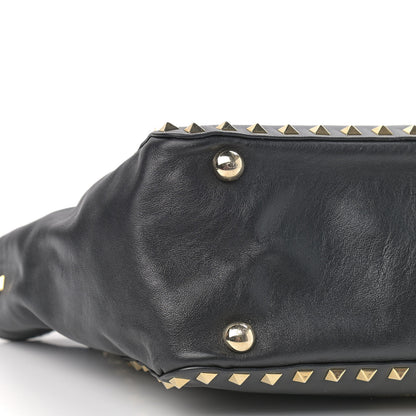 Valentino Garavani Vitello Small Rockstud Tote Black 9 of 10