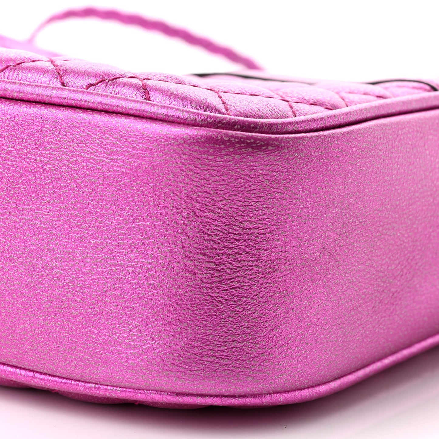 Laminated Nappa Trapuntata Small Zumi Shoulder Bag Fuxia