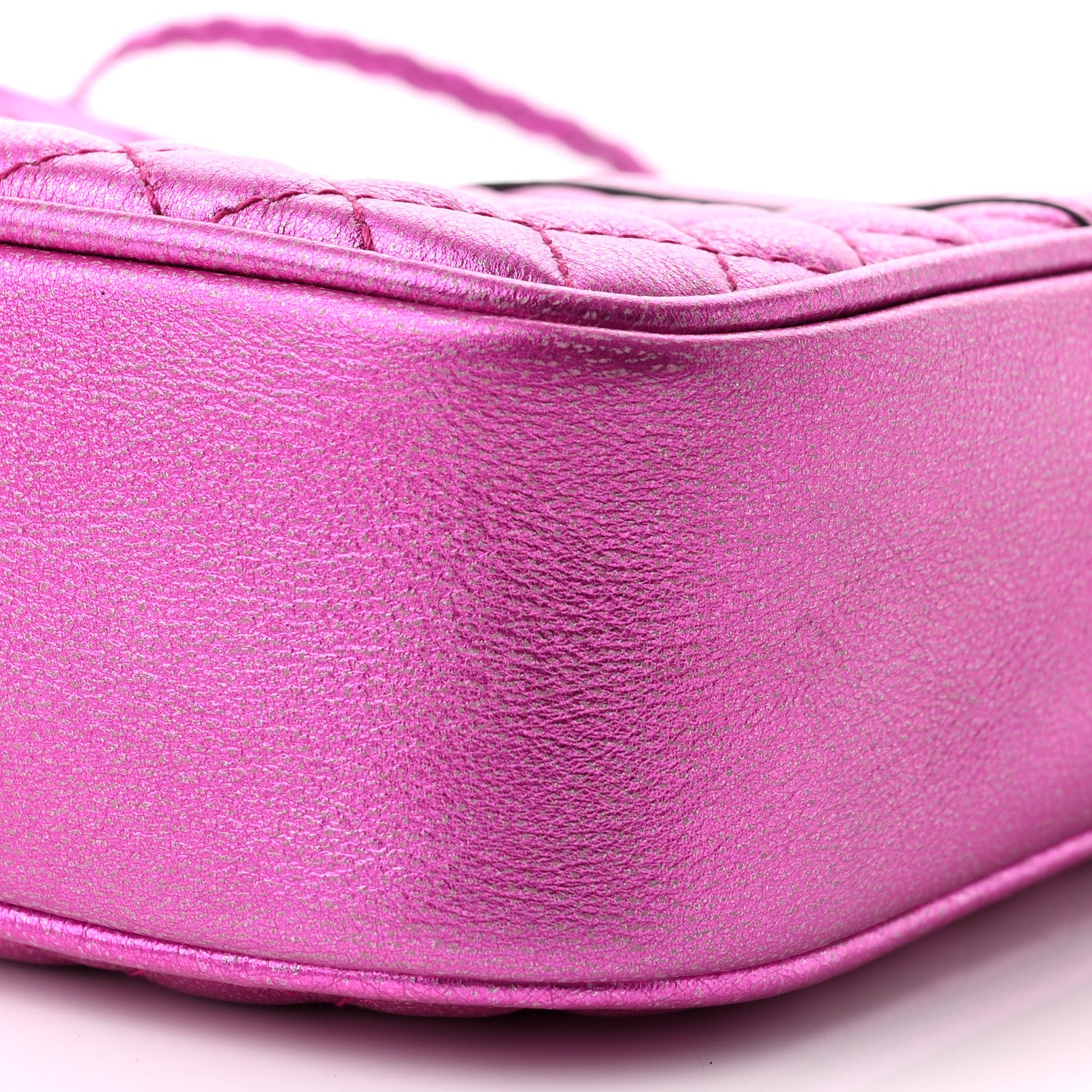 Gucci Laminated Nappa Trapuntata Small Zumi Shoulder Bag Fuxia 10 of 10