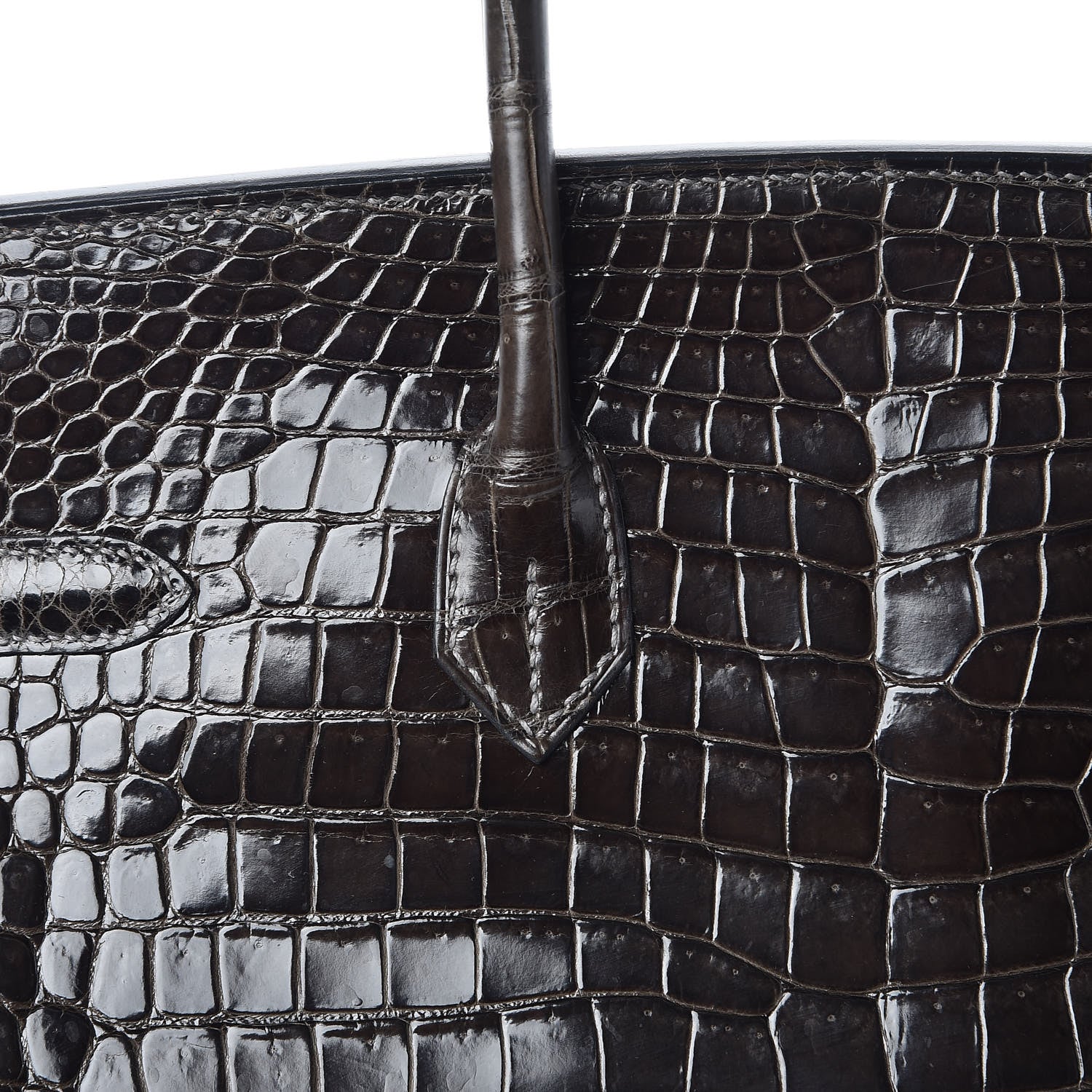 Hermes Shiny Porosus Crocodile Birkin 35 Graphite 27 of 38