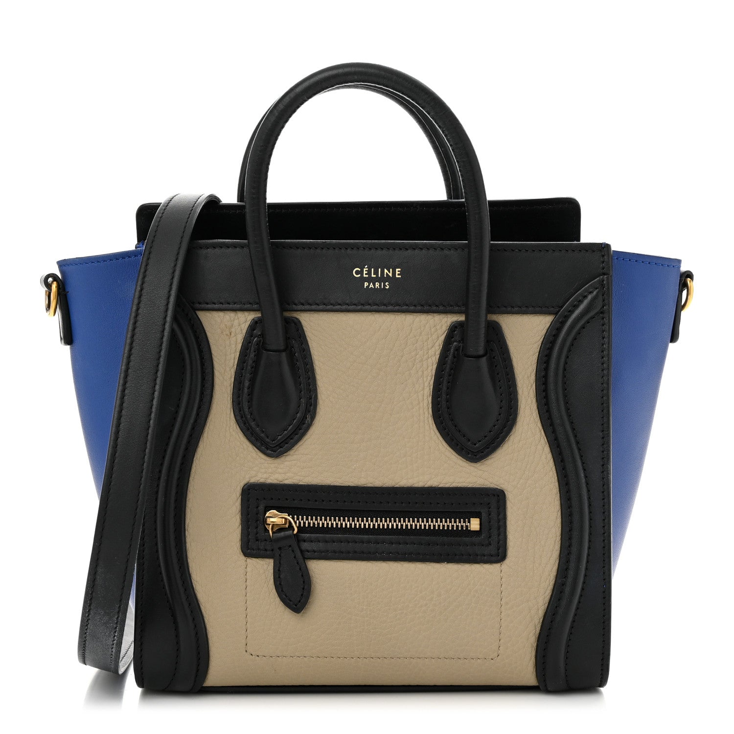 Celine Bullhide Calfskin Nano Tri-Color Luggage Light Taupe 1 of 12