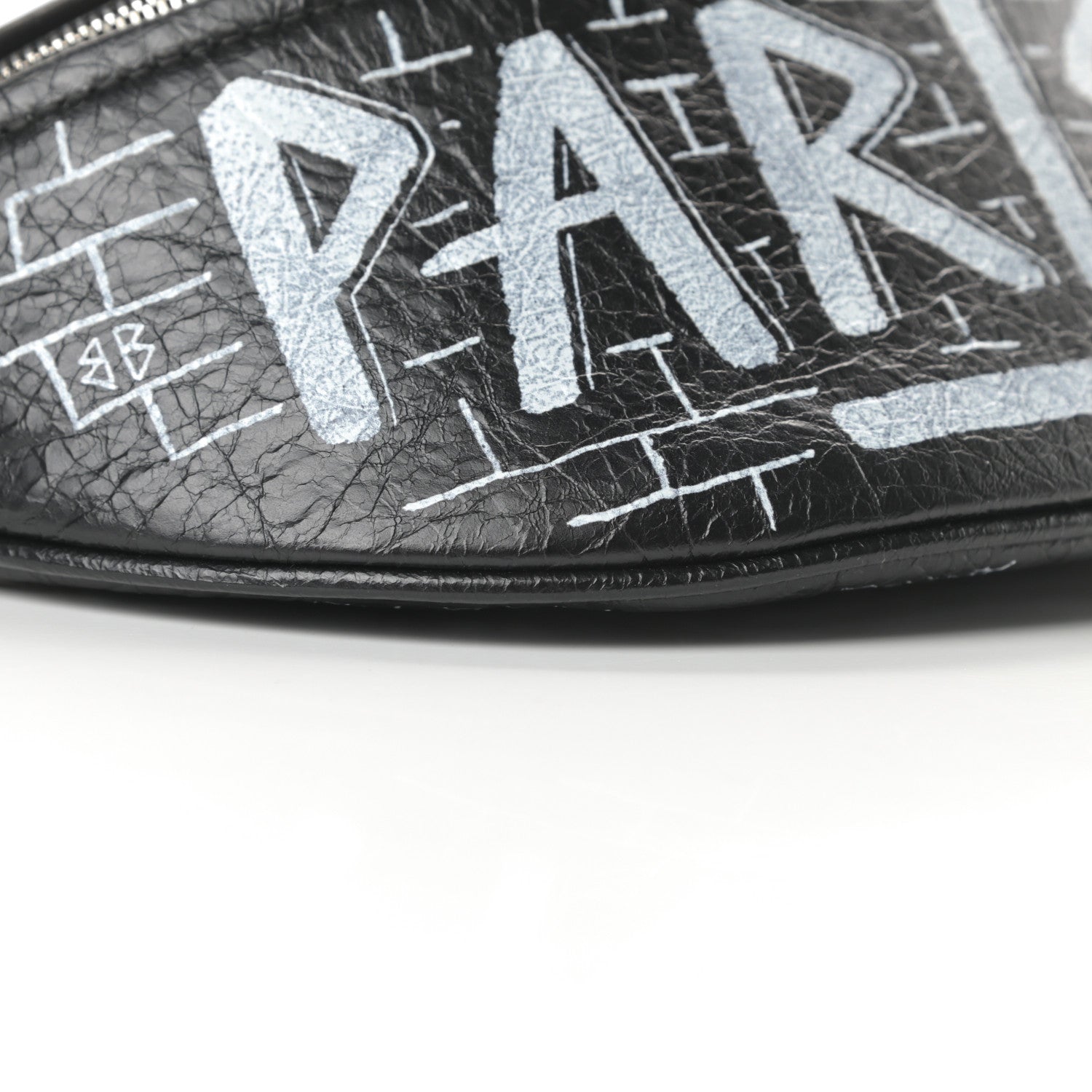 Balenciaga Agneau Arena Graffiti All Over XXS Souvenir Belt Bag Black White 9 of 10
