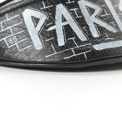 Balenciaga Agneau Arena Graffiti All Over XXS Souvenir Belt Bag Black White 9 of 10