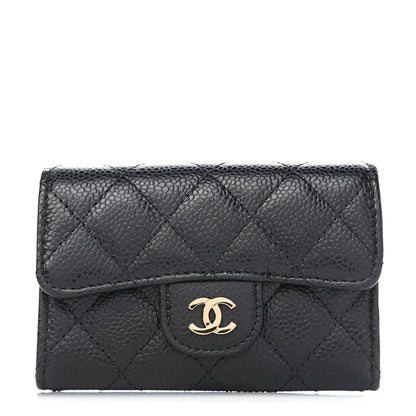 Chanel Caviar Quilted Flap Card Holder Wallet Black 1 of 8