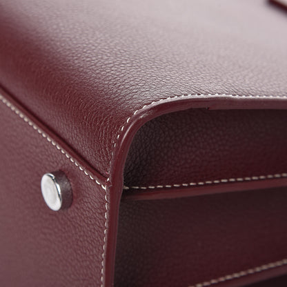 Saint Laurent Grained Calfskin Topstitch Small Classic Sac De Jour Rouge Legion 10 of 10