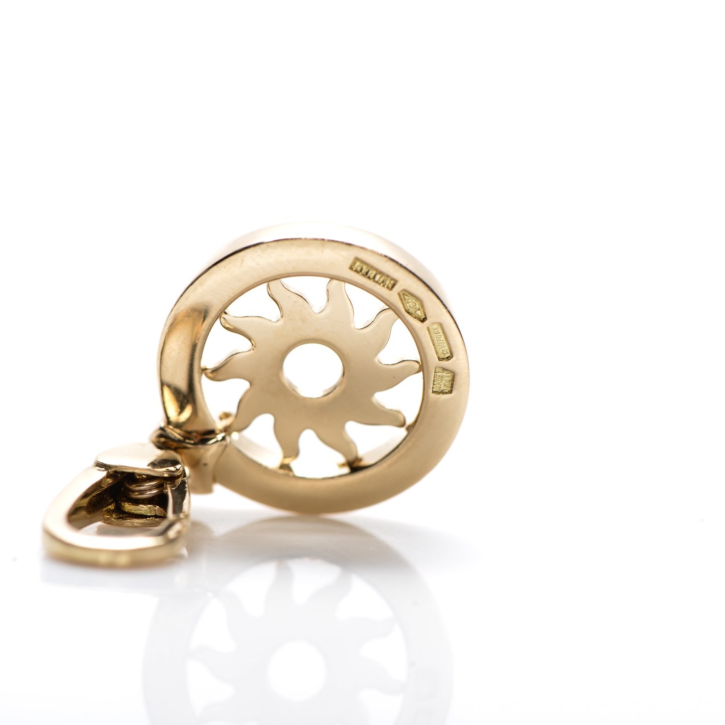 18K Yellow Gold Tondo Sole Charm Pendant