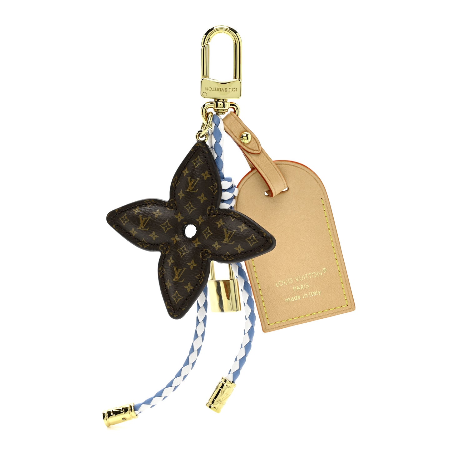 Calfskin Monogram Lock And Bloom Stacking Bag Charm Blue