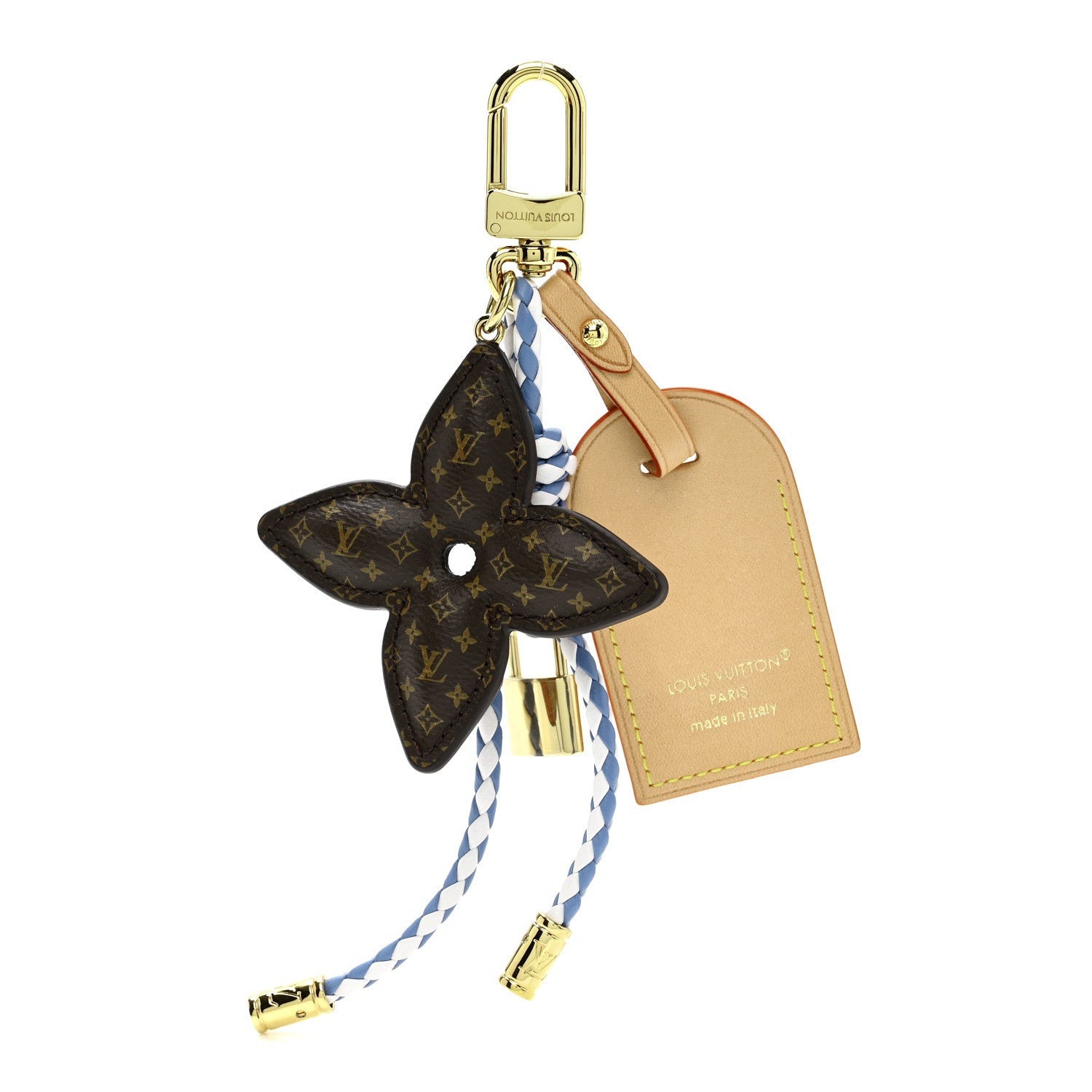 Louis Vuitton Calfskin Monogram Lock And Bloom Stacking Bag Charm Blue 1 of 3