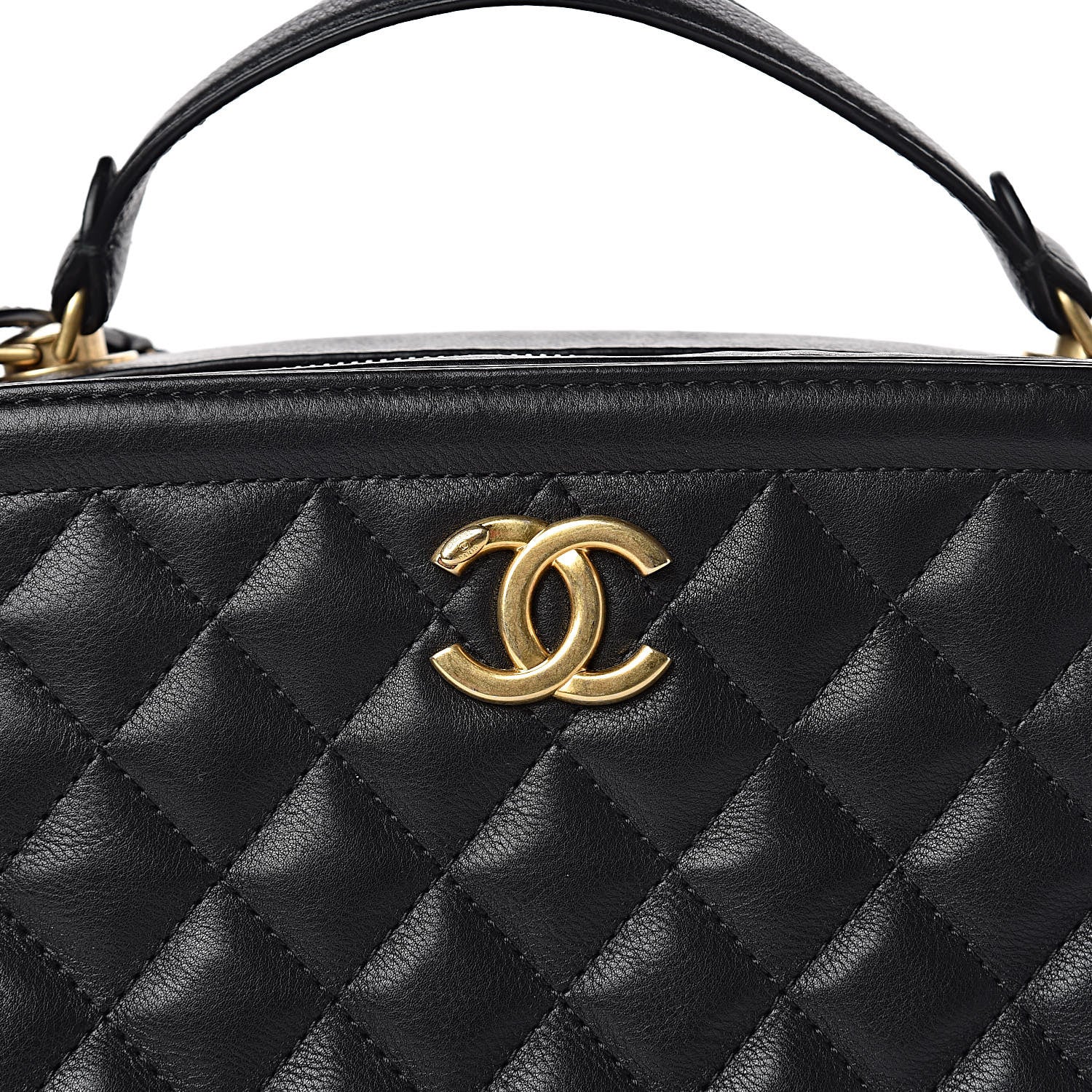 Chanel Calfskin Quilted CC Medium Vanity Case Black 12 of 12