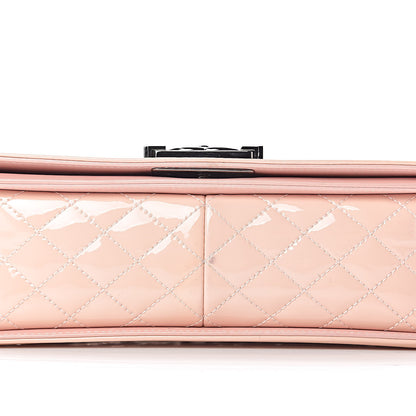 Chanel Patent Chevron Quilted Medium Boy Flap Light Pink 24 of 24