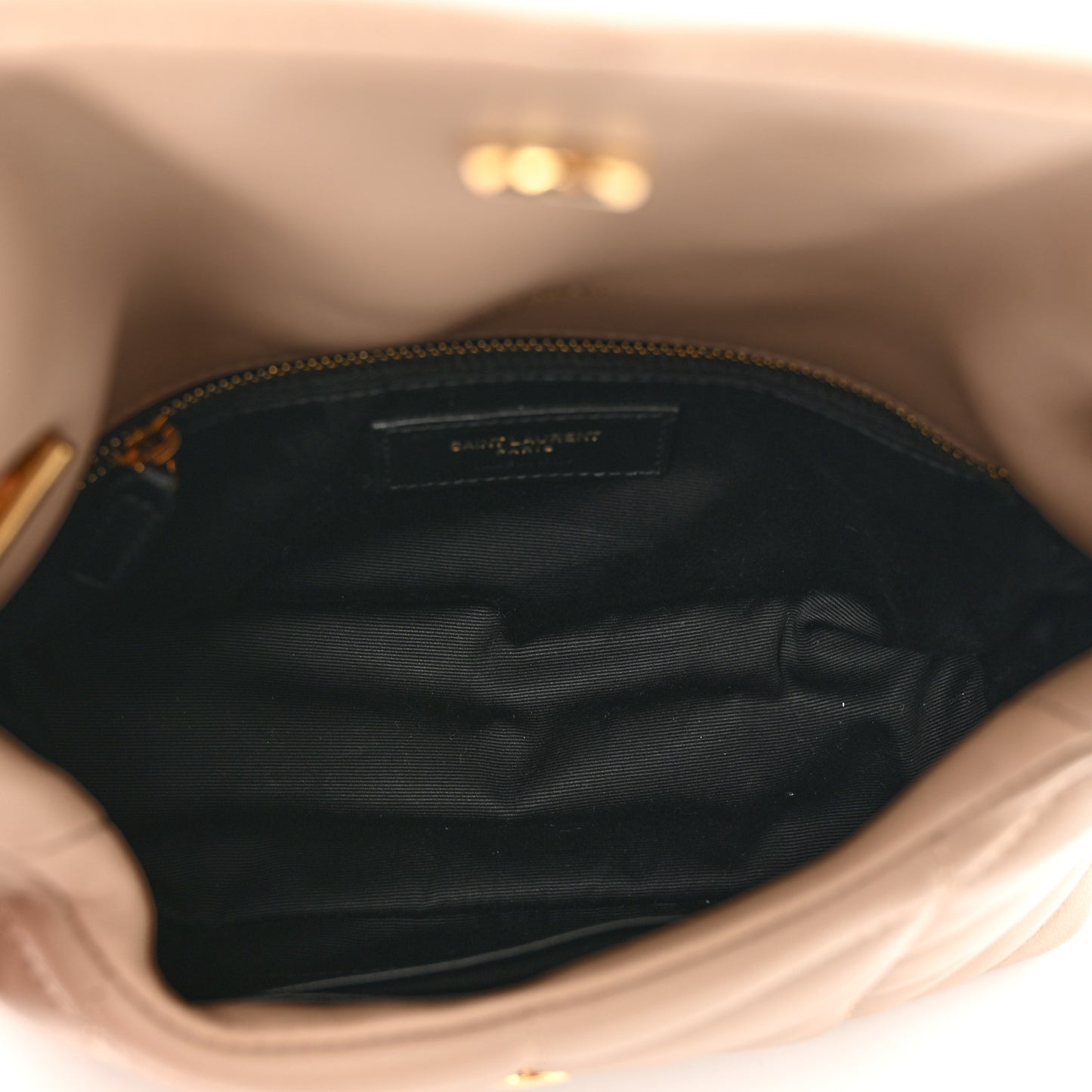 Lambskin Quilted Toy Loulou Puffer Monogram Chain Satchel Dark Beige
