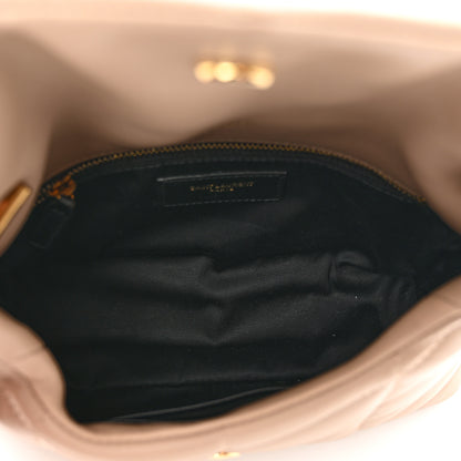 Saint Laurent Lambskin Quilted Toy Loulou Puffer Monogram Chain Satchel Dark Beige 6 of 10