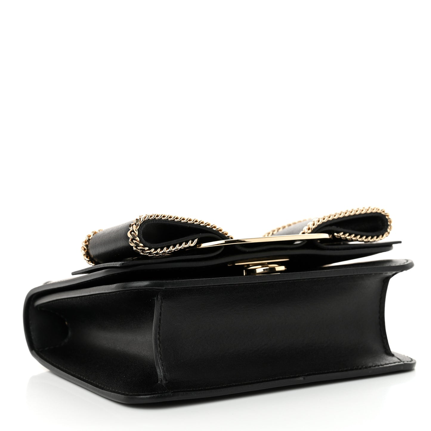 Calfskin Chain Mini Vara Bow Crossbody Bag Black
