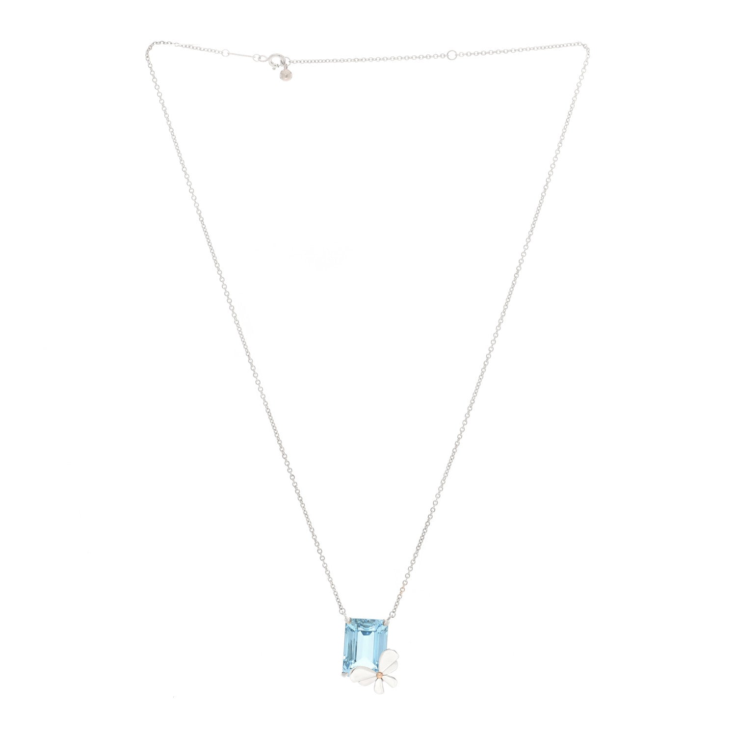 Tiffany Sterling Silver 18K Rose Gold Blue Topaz Return to Tiffany Love Bugs Necklace 3 of 4