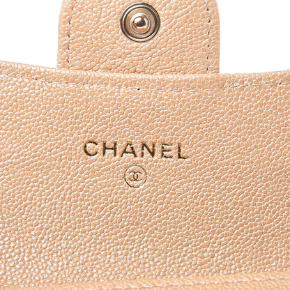 Chanel Iridescent Caviar Quilted Flap Card Holder Beige 6 of 9