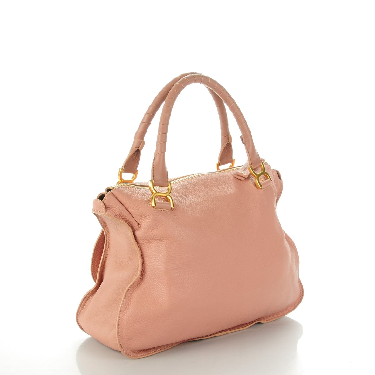 Calfskin Large Marcie Satchel Anemone Pink