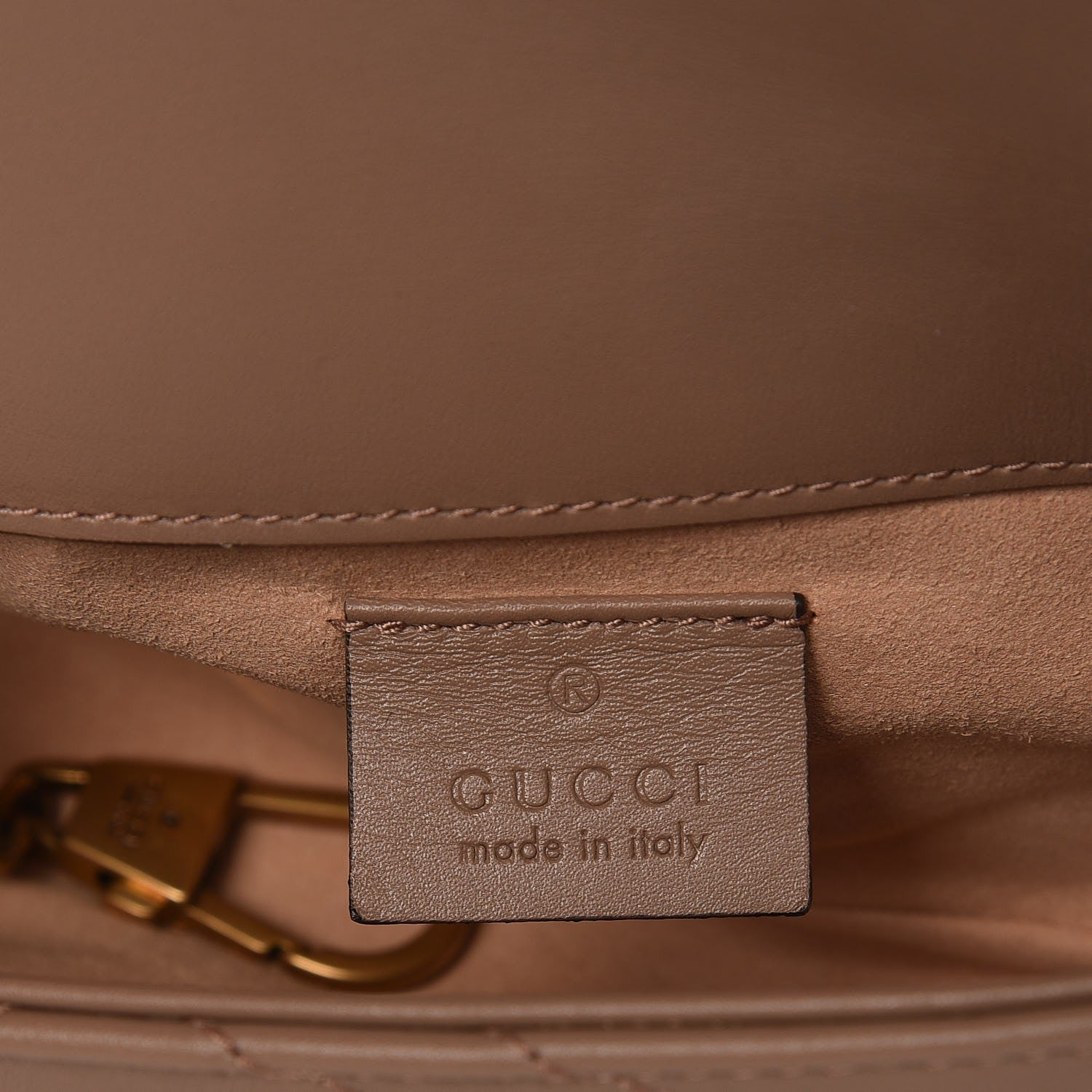 Gucci Calfskin Matelasse Super Mini GG Marmont Shoulder Bag Porcelain Rose 7 of 8