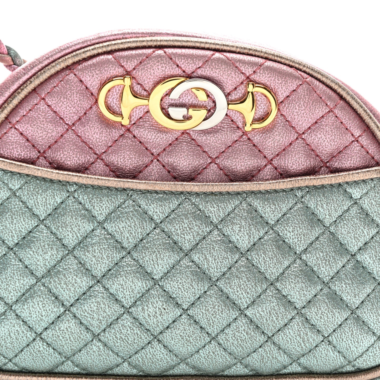 Laminated Nappa Trapuntata Mini Zumi Dome Shoulder Bag Rosa Lago Rame