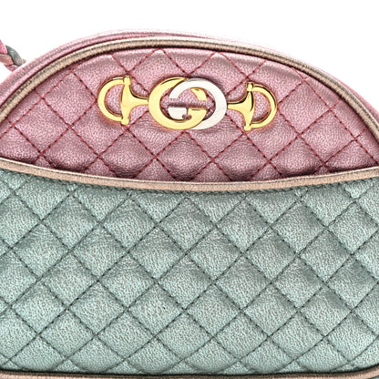 Gucci Laminated Nappa Trapuntata Mini Zumi Dome Shoulder Bag Rosa Lago Rame 8 of 10