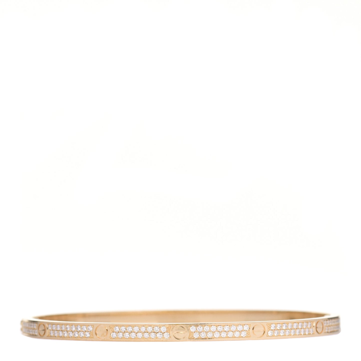 18K Yellow Gold Diamond Small LOVE Paved Bracelet 19