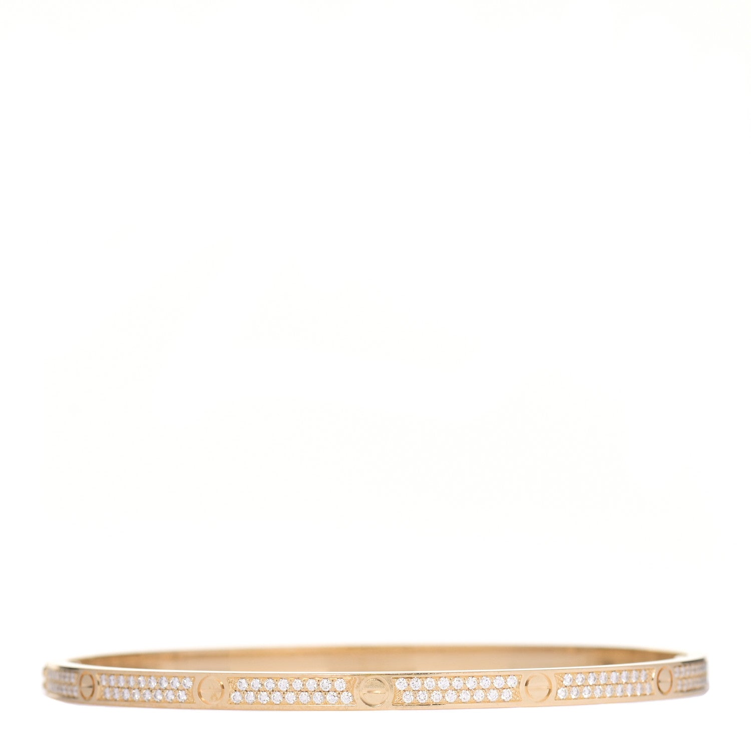 Cartier 18K Yellow Gold Diamond Small LOVE Paved Bracelet 19 3 of 6