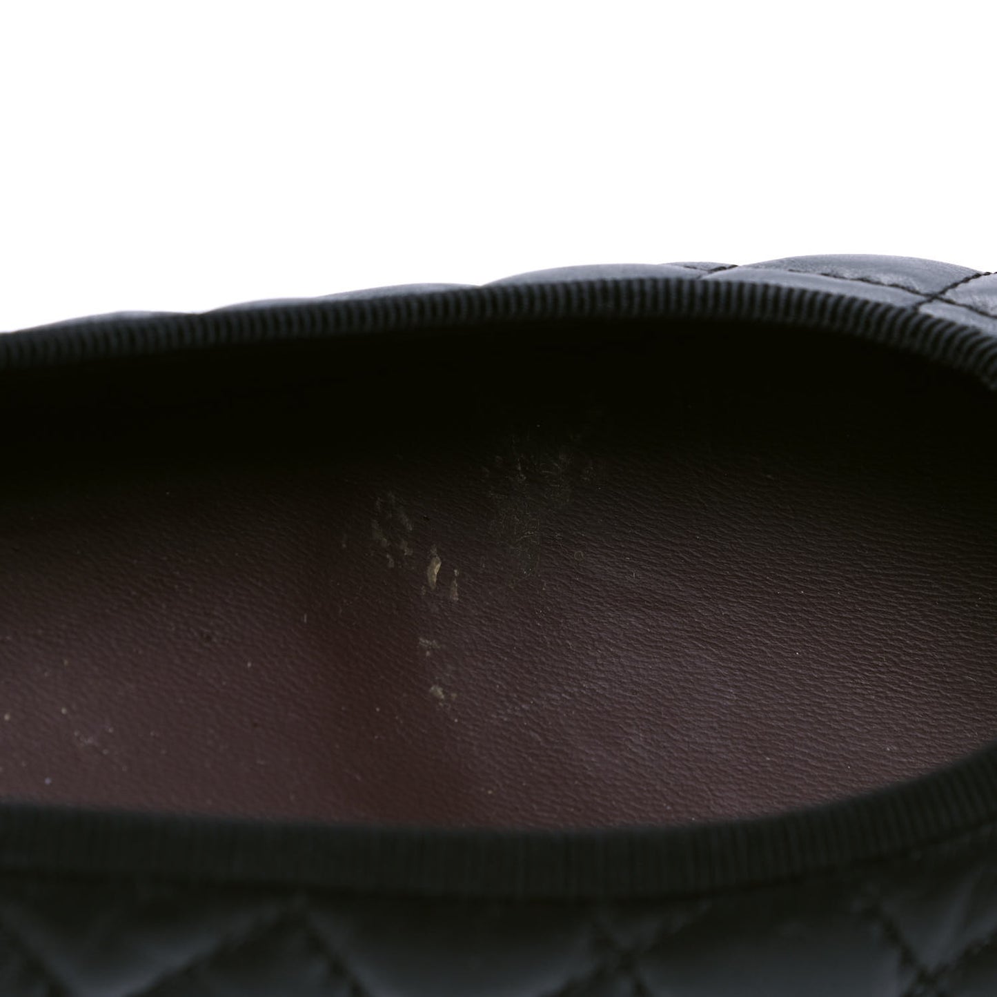 Aged Calfskin Quilted CC Cap Toe Ballerina Flats 40 Black