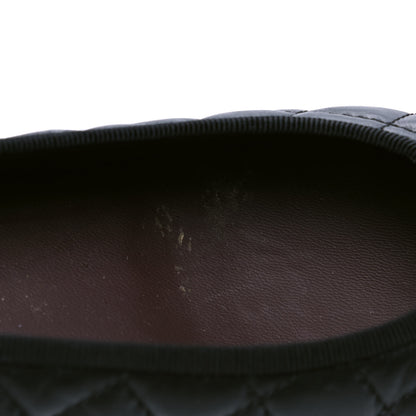 Chanel Aged Calfskin Quilted CC Cap Toe Ballerina Flats 40 Black 5 of 5