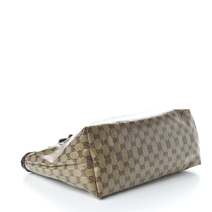 Gucci Crystal Monogram Peggy Braided Tote Dark Brown 4 of 10