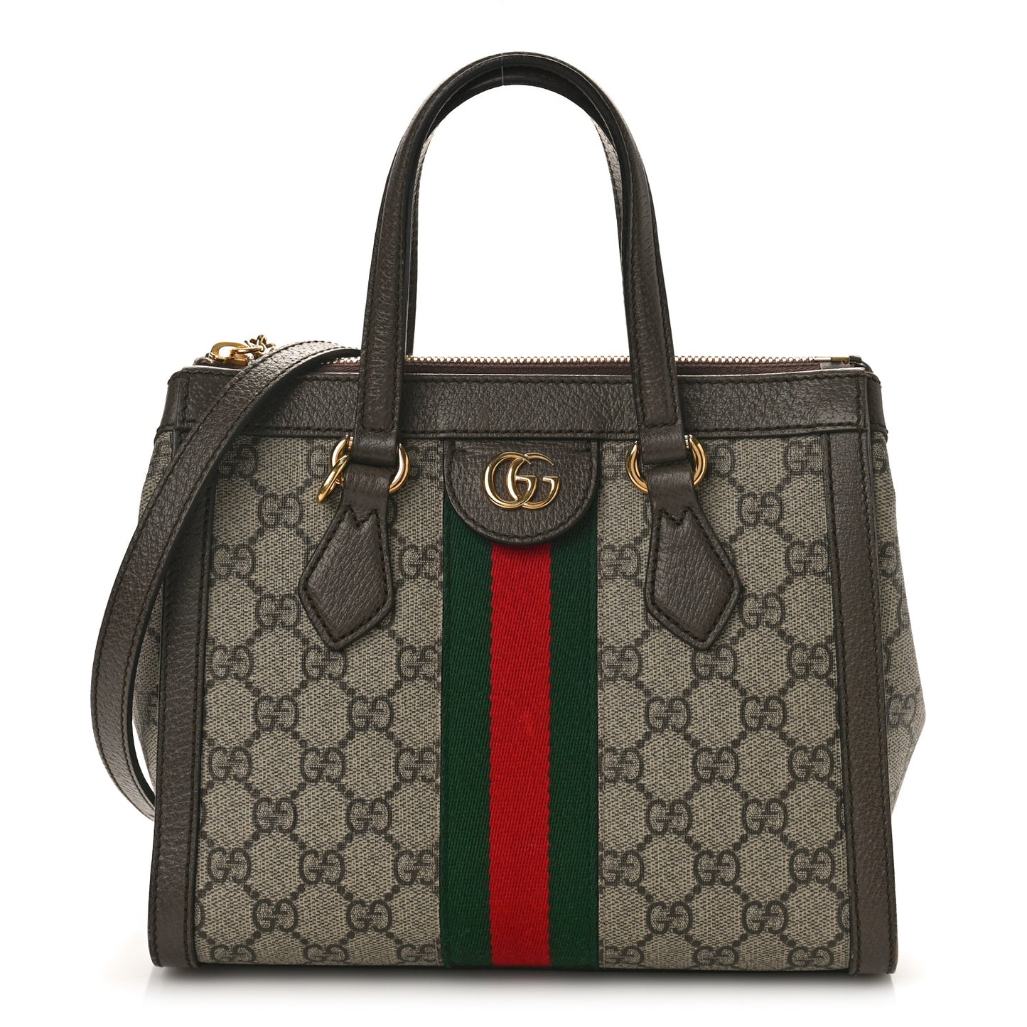 GG Supreme Monogram Small Ophidia Tote Bag Brown