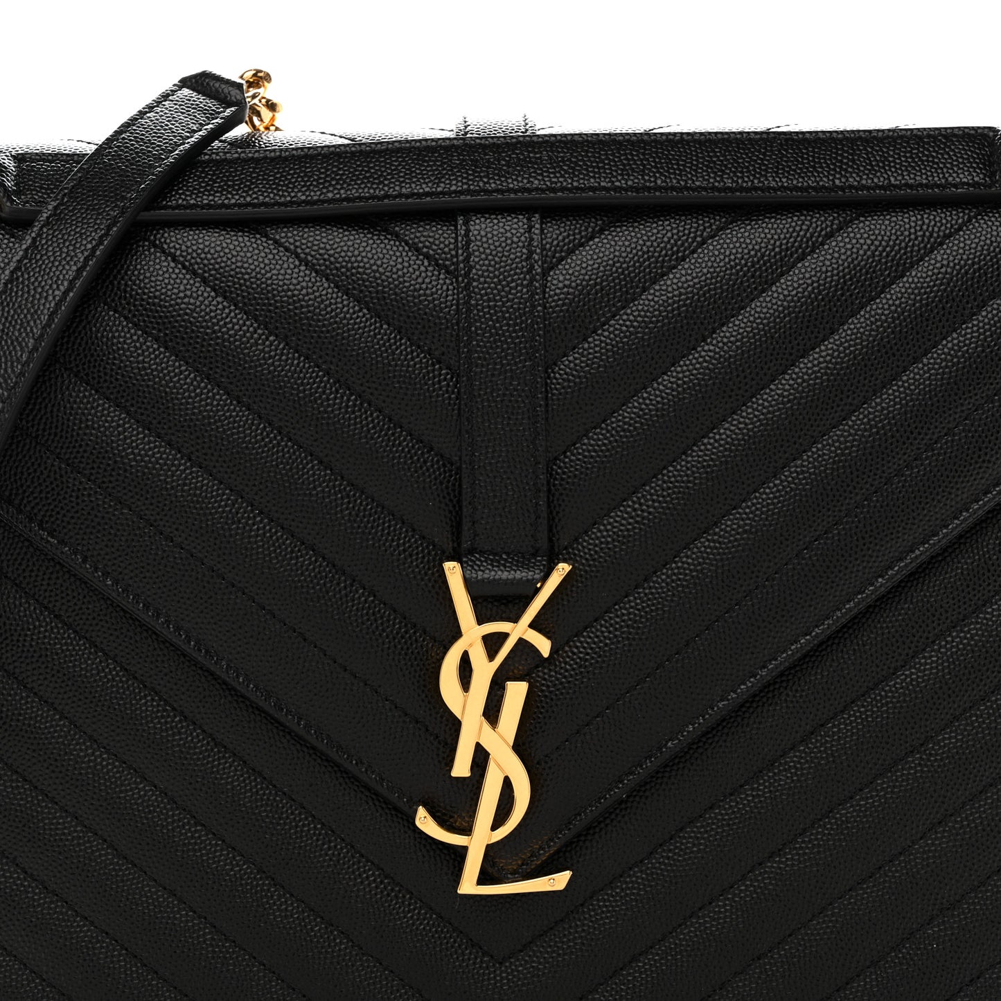 Grain De Poudre Matelasse Chevron Large Monogram Satchel Black