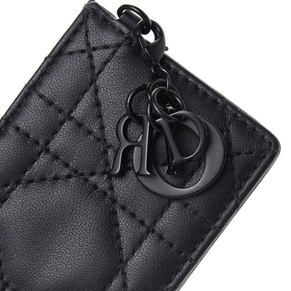 Christian Dior Ultra Matte Calfskin Cannage Lady Dior 5-Gusset Card Holder Black 8 of 11