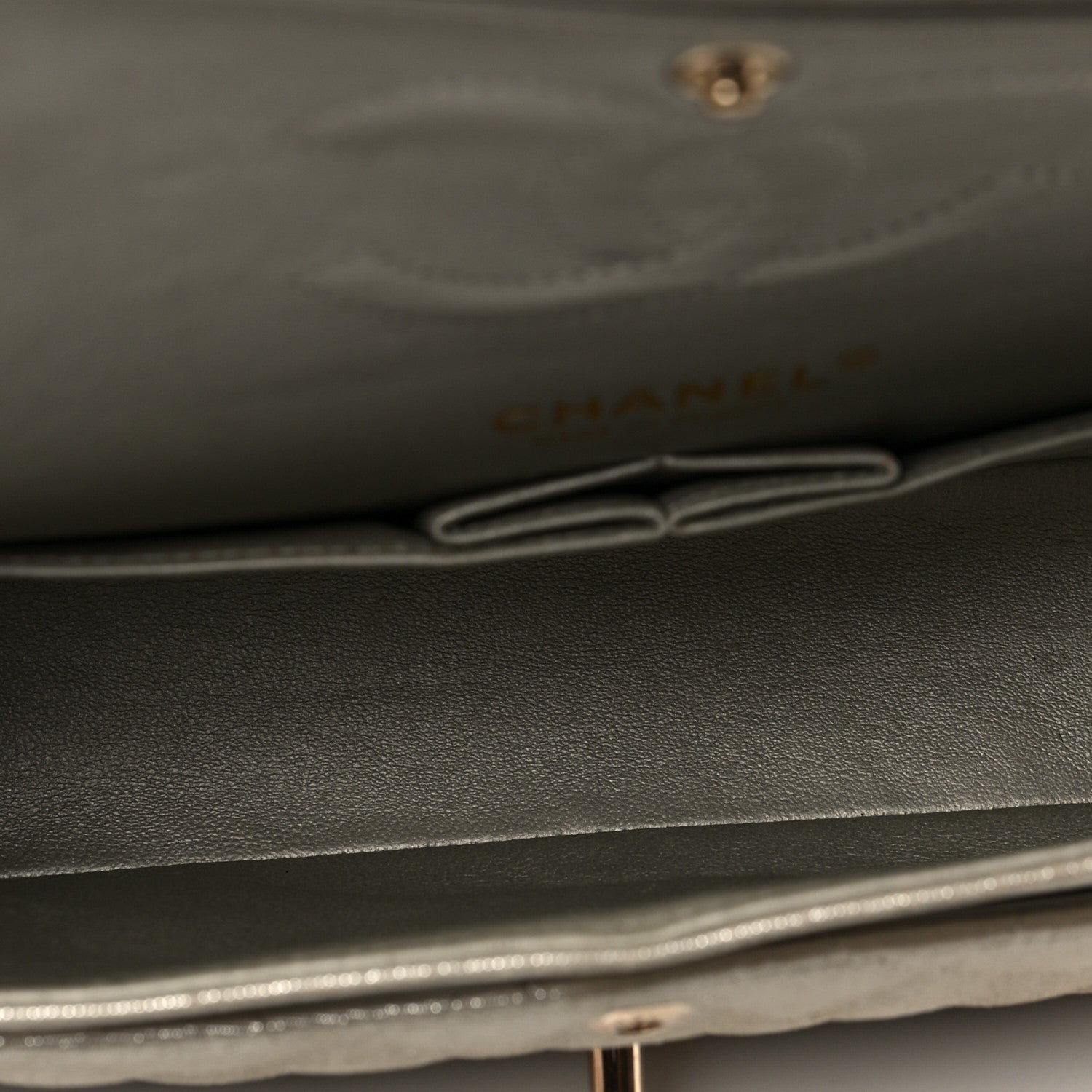 Chanel Iridescent Calfskin Quilted Medium Double Flap Silver 5 of 9