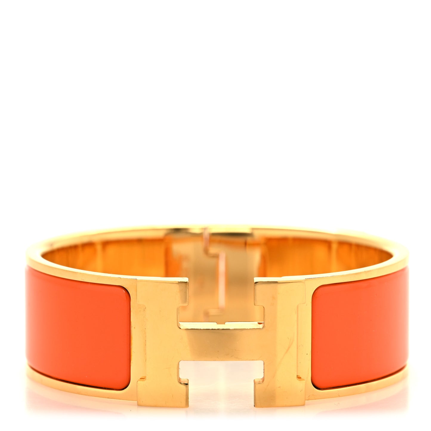 Enamel Wide Clic Clac H Bracelet GM Orange