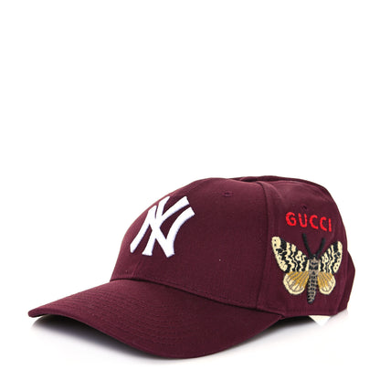 Gucci X MLB Cotton NY Yankees Baseball Hat 57-61 Lacquer 1 of 9