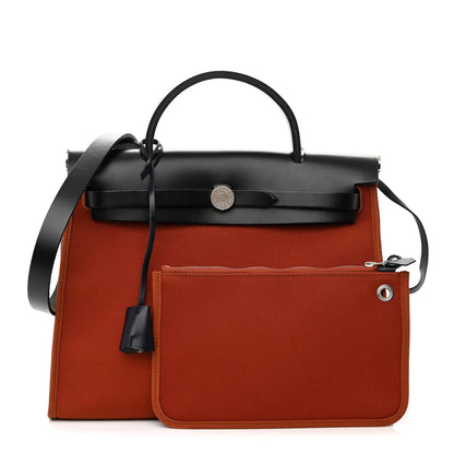 Hermes Vache Hunter Toile Herbag Zip 31 PM Cuivre Black 1 of 15