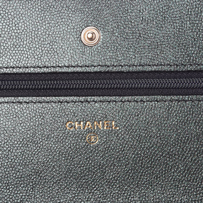 Chanel Iridescent Caviar Quilted Wallet On Chain WOC Black 6 of 12