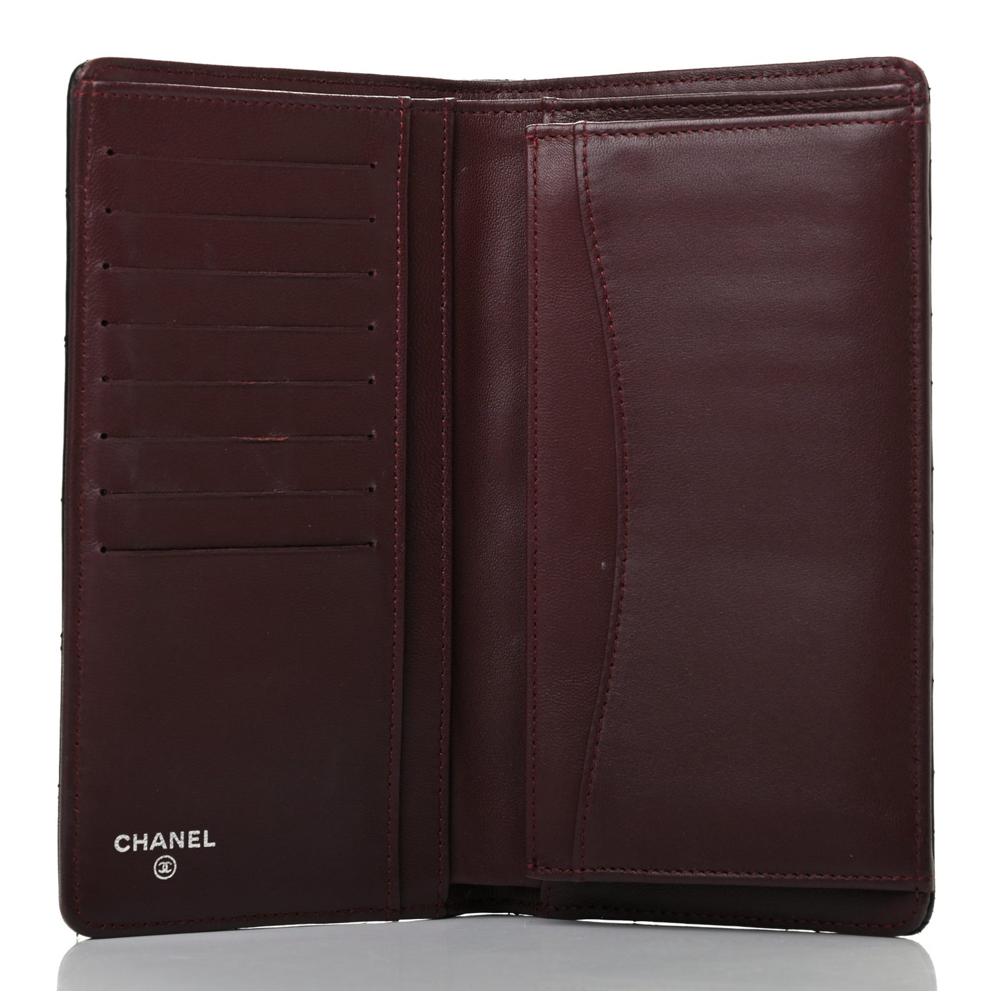 Lambskin Quilted Yen Wallet Black