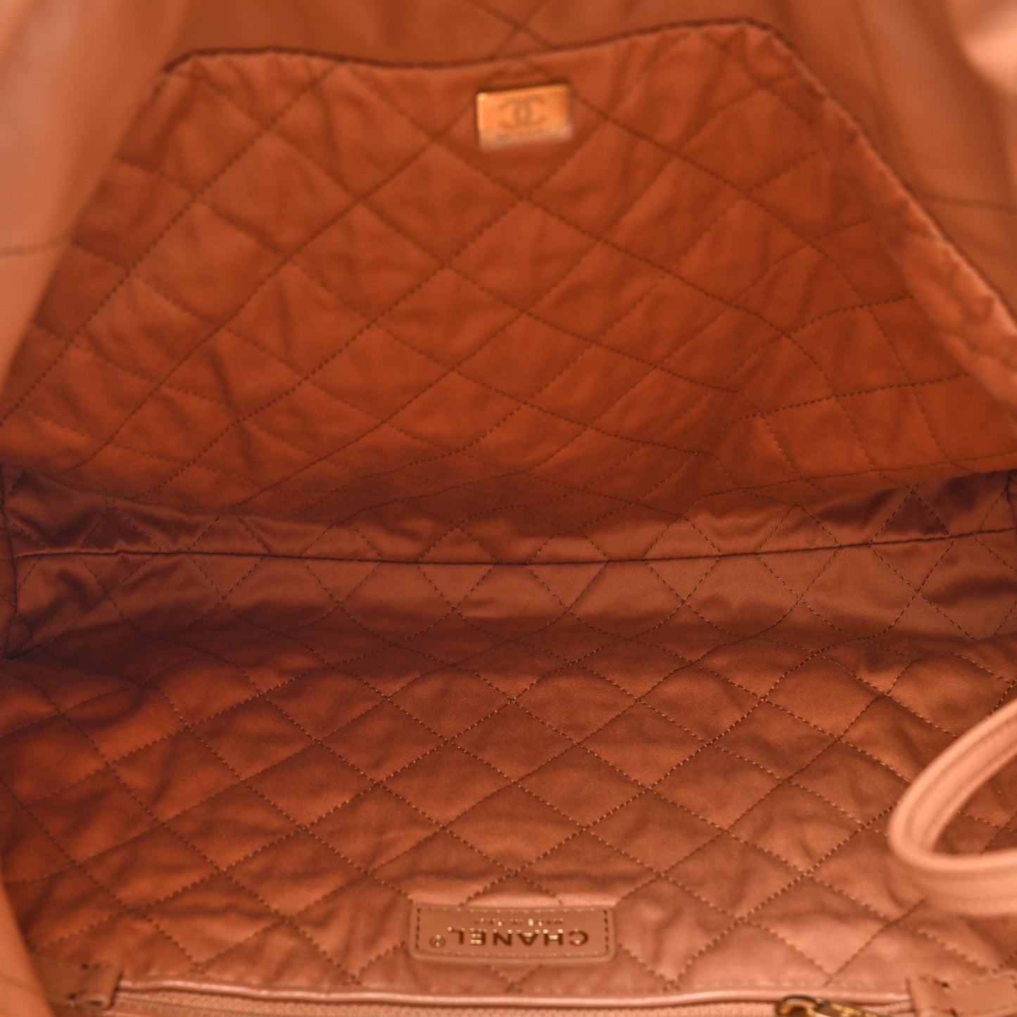 Shiny Calfskin Quilted Chanel 22 Brown