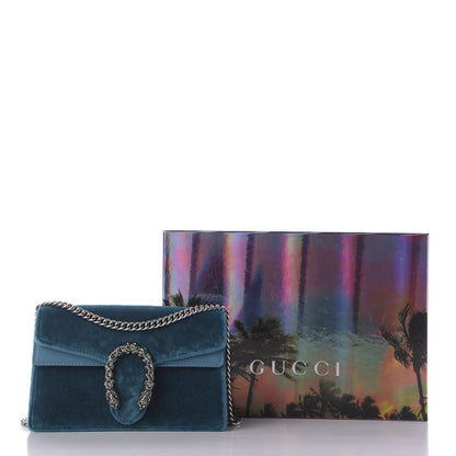 Gucci Velvet Super Mini Dionysus Shoulder Bag Pavone Cyan 9 of 9