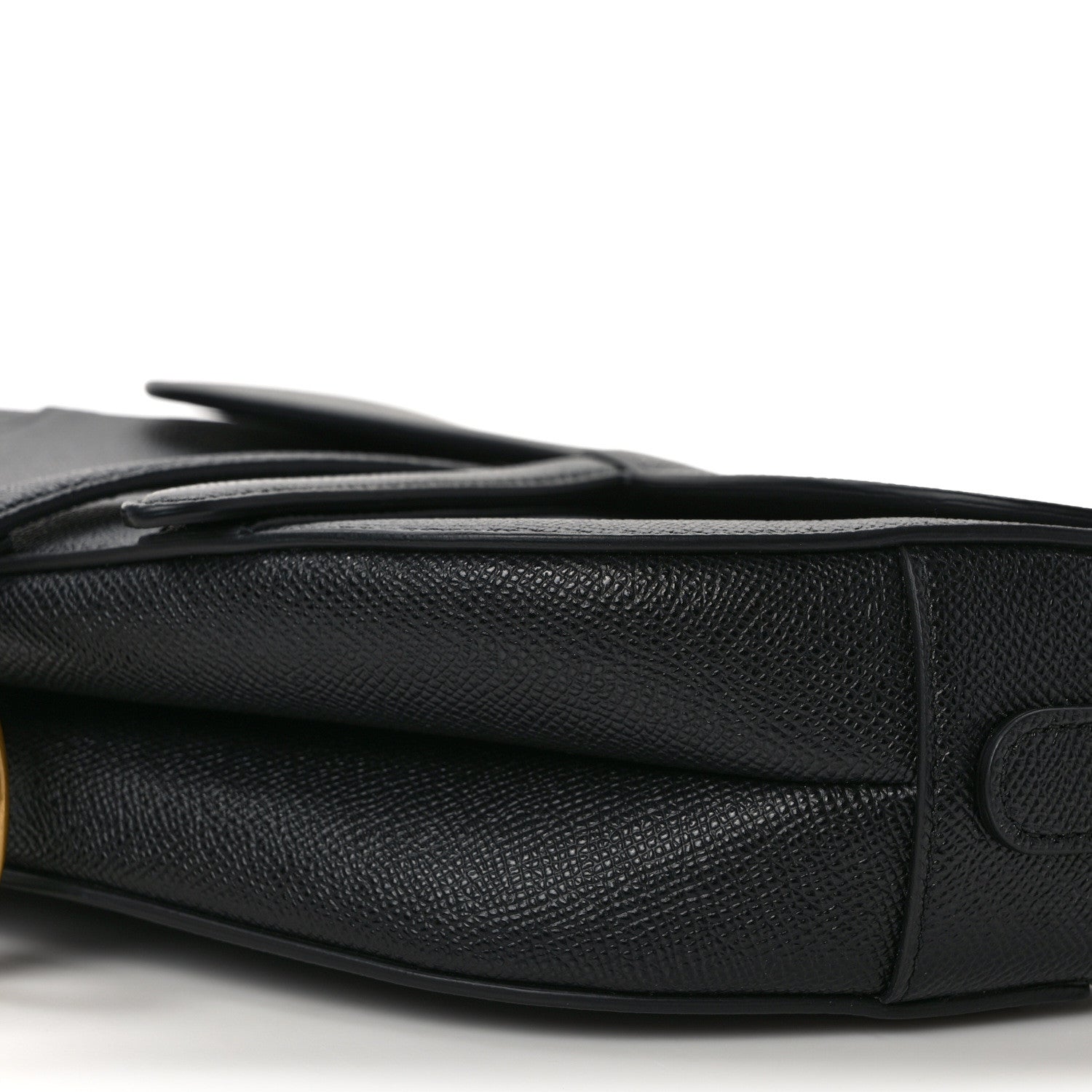 Christian Dior Grained Calfskin Saddle Bag With Strap Black 10 of 13