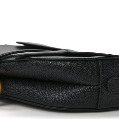 Christian Dior Grained Calfskin Saddle Bag With Strap Black 10 of 13
