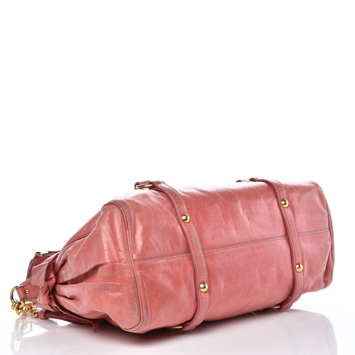 Miu Miu Vitello Medium Bow Satchel Pink 5 of 13